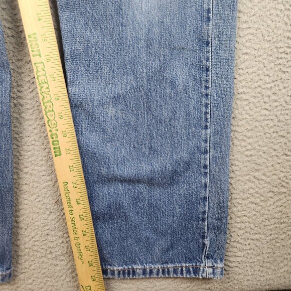 Relaxed Straight Faded Distressed Mens Workwear Blue Jeans Denim 36x30 Cotton - Picture 4 of 12